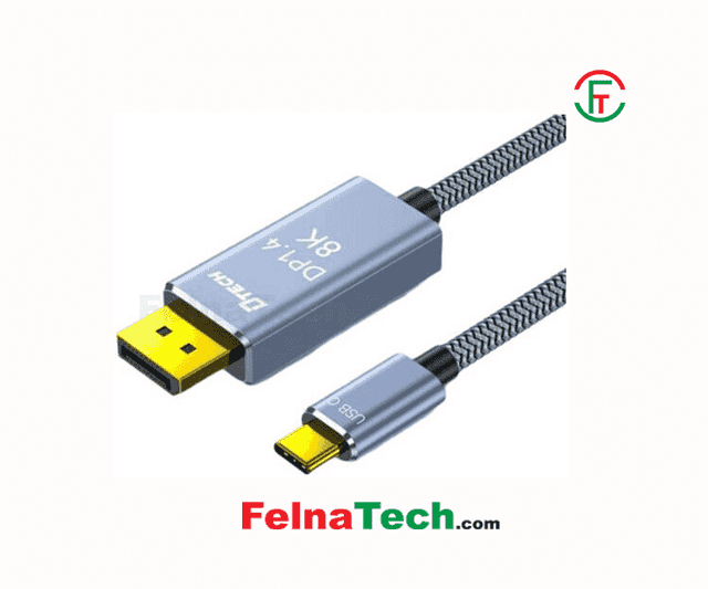 Dtech TB-2917 USB Type-C Male to DP Male 1.5 Meter Space Gray Cable