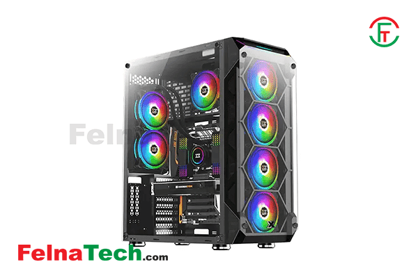 XIGMATEK Overtake Tempered Glass Rainbow RGB Super Tower EATX Gaming Case